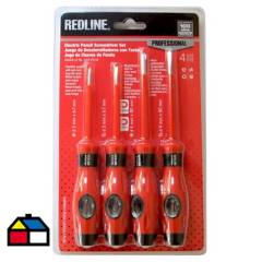 REDLINE - Set atornilladores con tester paleta/cruz 3 y 4 mm