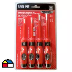 REDLINE - Set atornilladores con tester paleta/cruz 3 y 4 mm