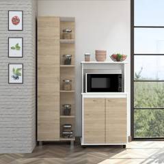 TUHOME - Combo cocina mueble cocina + optimizador - rovere/blanco