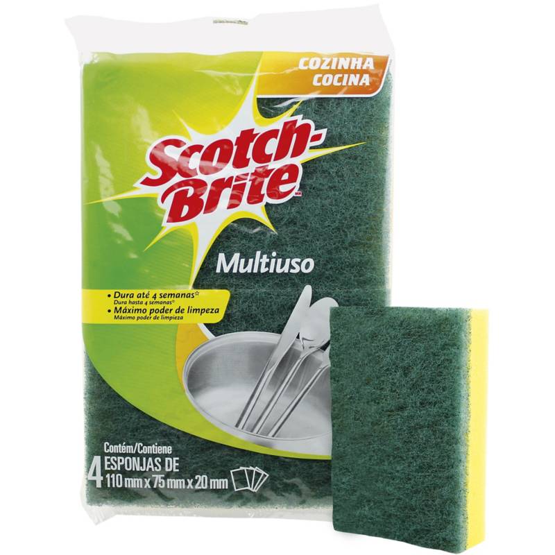 SCOTCH BRITE - Pack 4 esponjas estándar