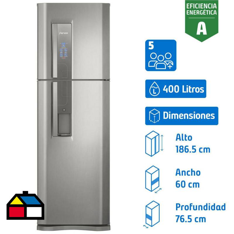 FENSA - Refrigerador Top Freezer No Frost 400 Litros Inox DW44S