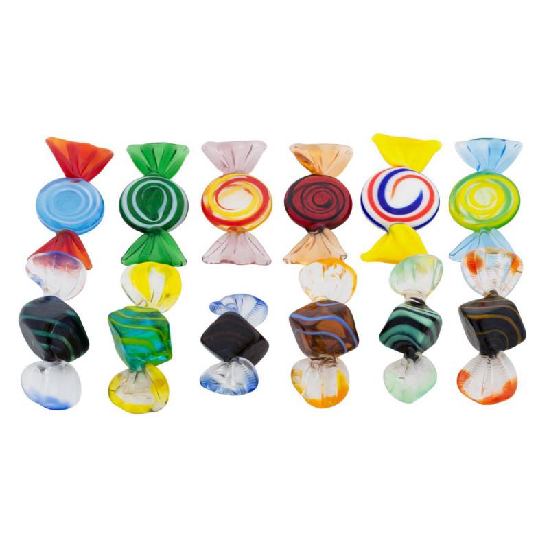 SOHOGAR - Pack 12 caramelos decorativos de vidrio