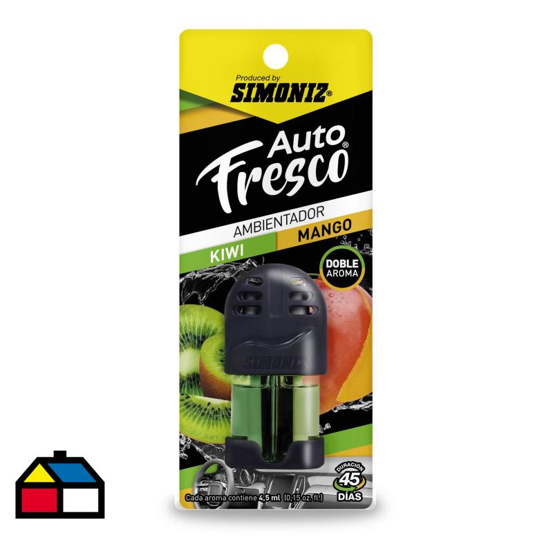 SIMONIZ - Ambientador auto fresco doble fragancia kiwi & mango