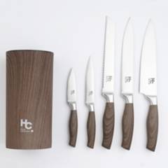 JUST HOME COLLECTION - Set de 5 cuchillos con base
