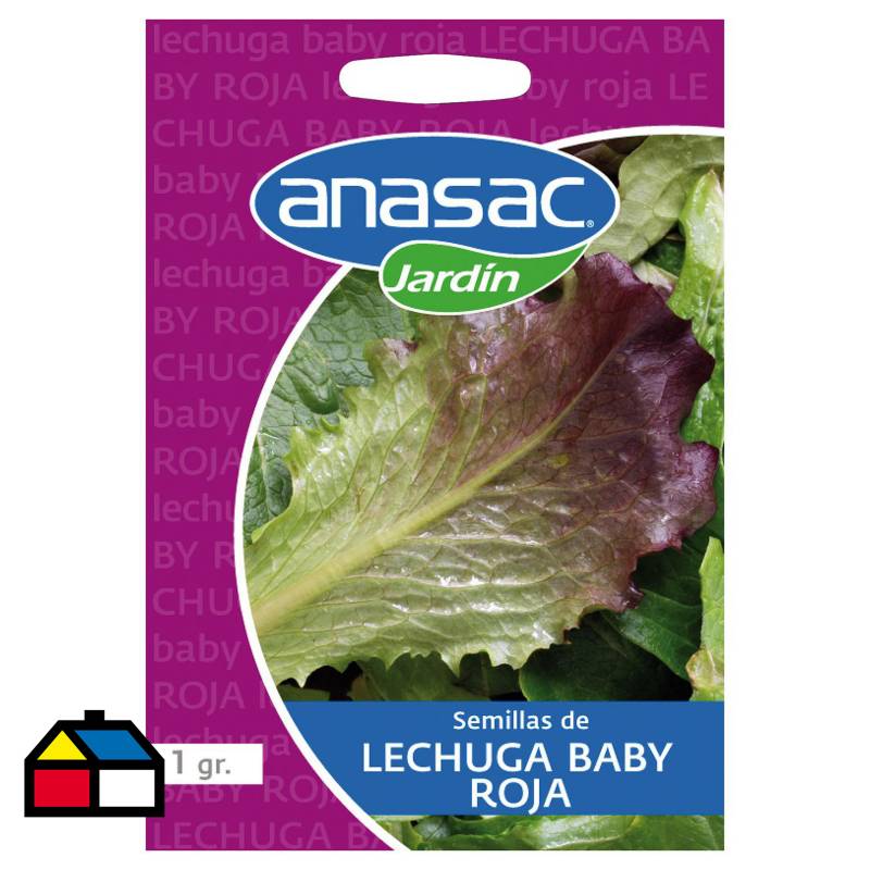ANASAC - Semilla de Hortaliza Lechuga Baby Leaf Roja 1 gr
