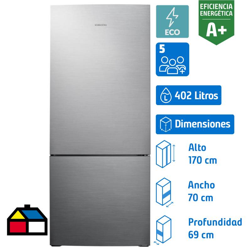 SAMSUNG - Refrigerador Bottom Freezer No Frost 402 Litros Elegant Inox RL4003SBAS8/ZS