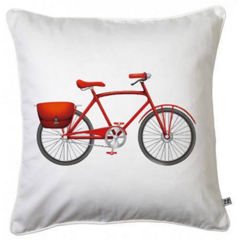TUYO PRINT - Funda cojín bicicleta roja