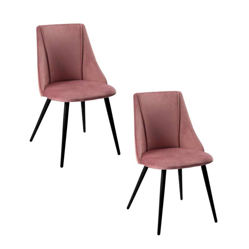 NOVAHUS - Pack 2 silla comedor sitial terciopelo rosado