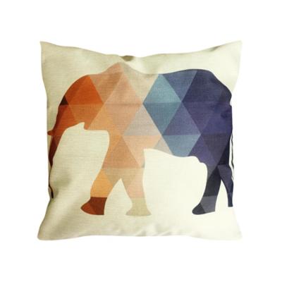 Cojín geométrico elefante multicolor 45x45 cm