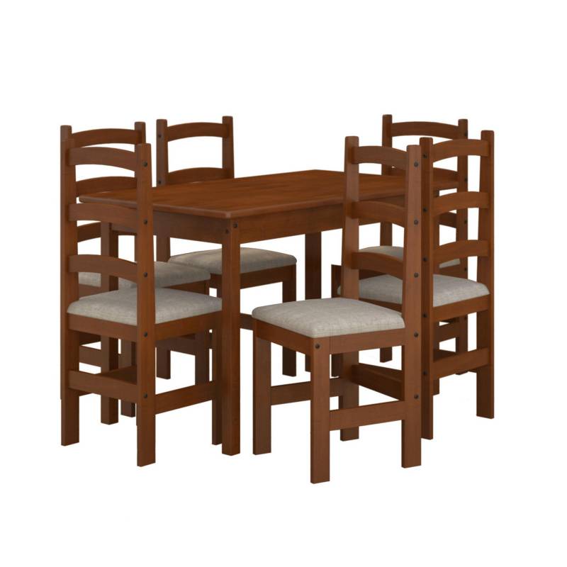 JDO&DESIGN - Juego de comedor café 6 sillas 136x80x80 cm