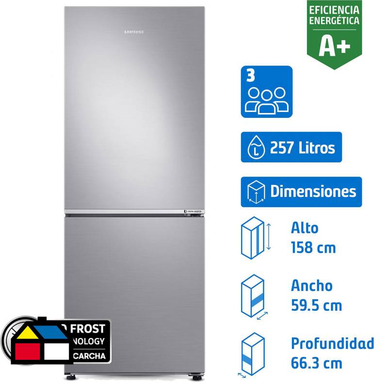 SAMSUNG - Refrigerador no frost 257 litros bottom freezer