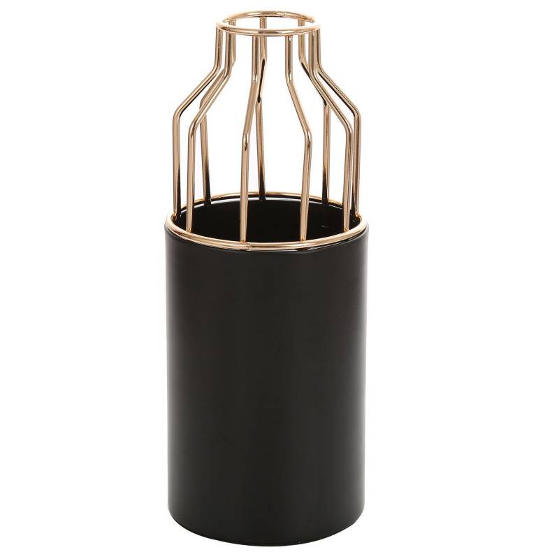 SOHOGAR - Porta velas metal 25 cm negro