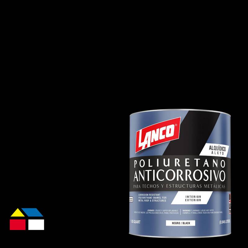 LANCO - Anticorrosivo techos y estructuras metálicas negro 1/4GL