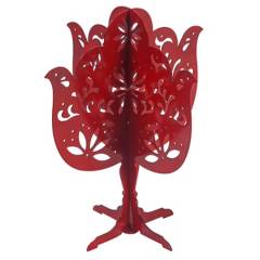 SOHOGAR - Porta joyas árbol metal 19 cm rojo