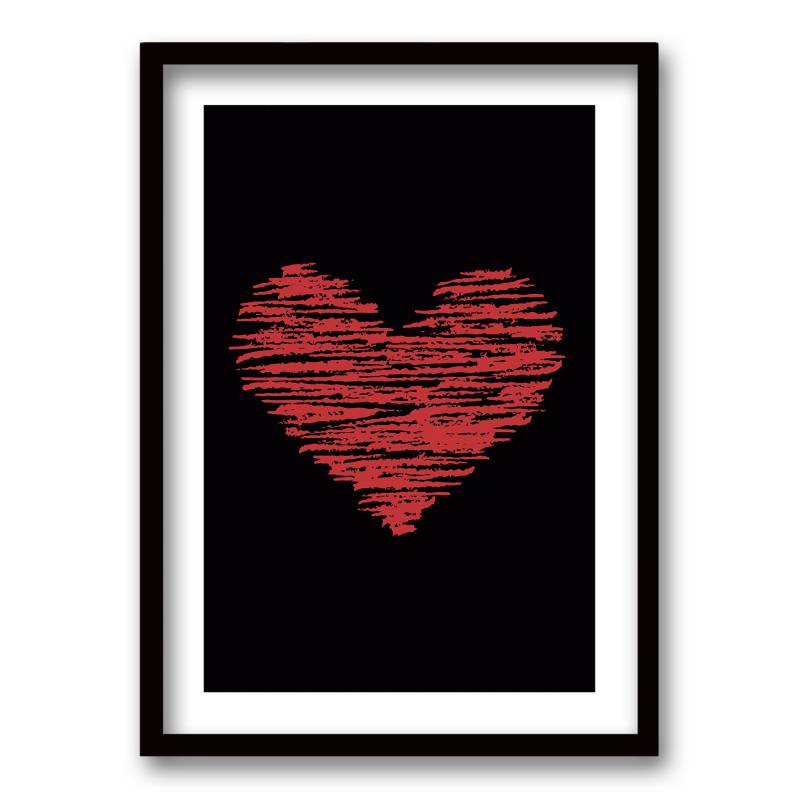 RETELA - Cuadro ilustración corazon lineal 90x60 cm