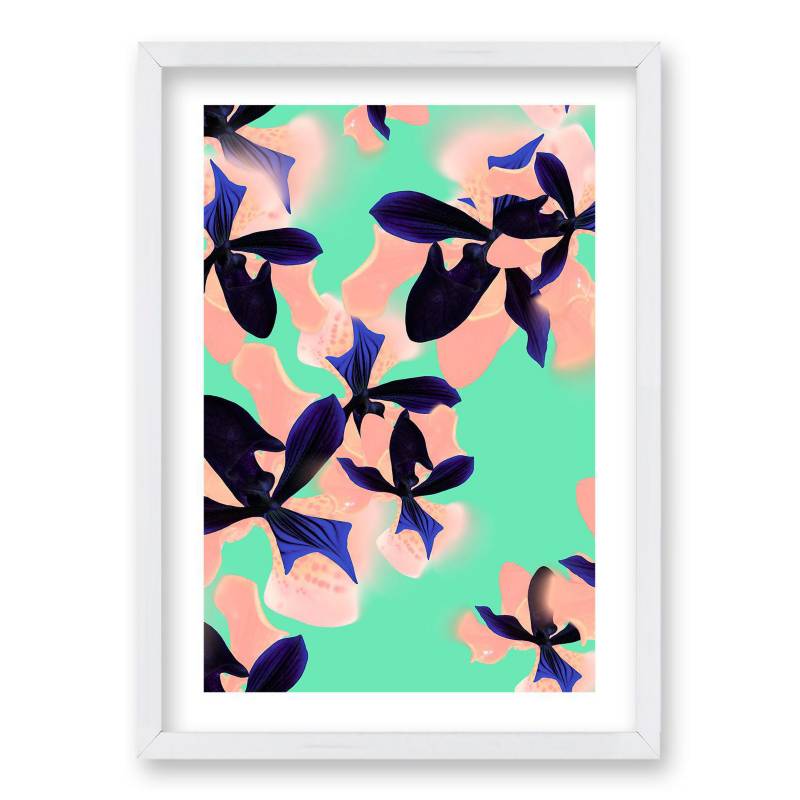 RETELA - Cuadro ilustración flores neon 90x60 cm
