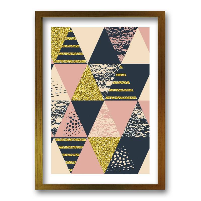 RETELA - Cuadro ilustración rosa triangular 90x60 cm
