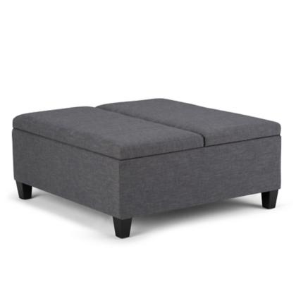 Otomana de centro con almacenamiento 91,5x91,5x42 cm gris - Sodimac.cl