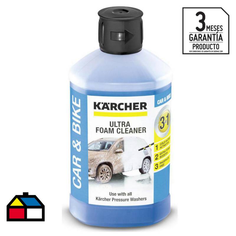 KARCHER - Champú de espuma activa para auto 1000ml, 3 en 1