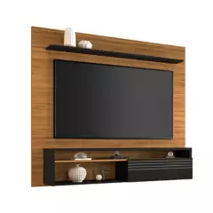 HOMEMOBILI - Panel tv 60" natural negro mdp 160x160x33 cm