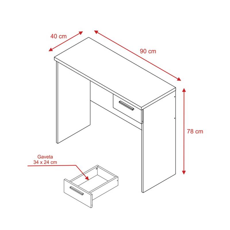 Escritorio 78x90x40 cm blanco