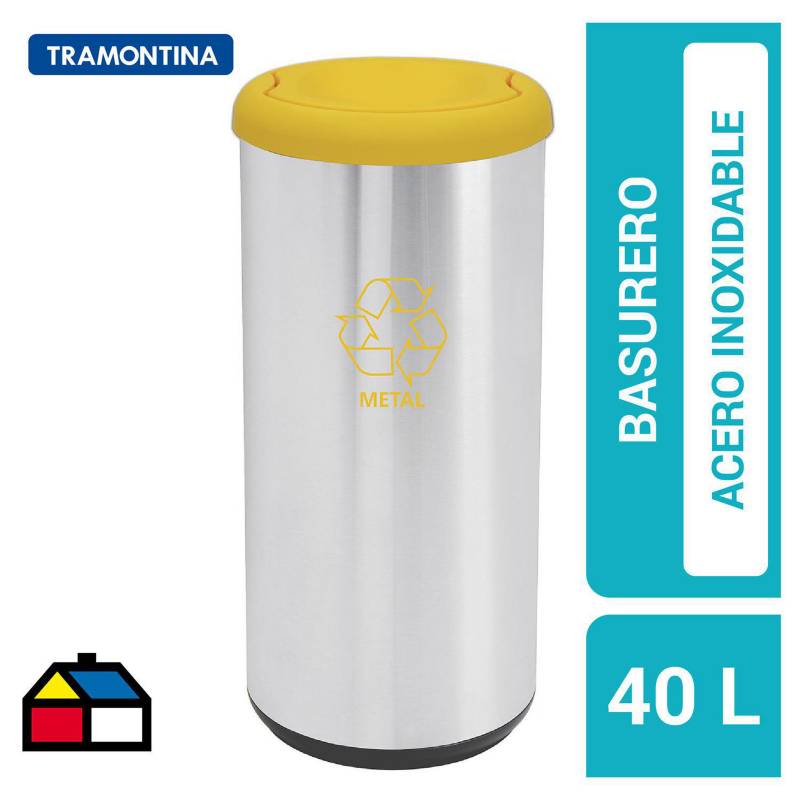 TRAMONTINA - Basurero reciclaje 40 litros amarillo