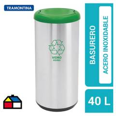 TRAMONTINA - Basurero reciclaje 40 litros verde