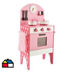 GAME POWER - Cocina madera con accesorios rosado
