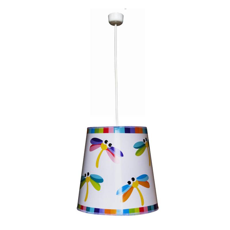 CAROLD STEVENS - Lámpara colgante metal Libélulas multicolor 1 luz E27