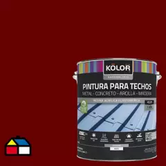 KOLOR - Pintura para techos rojo 1 galón