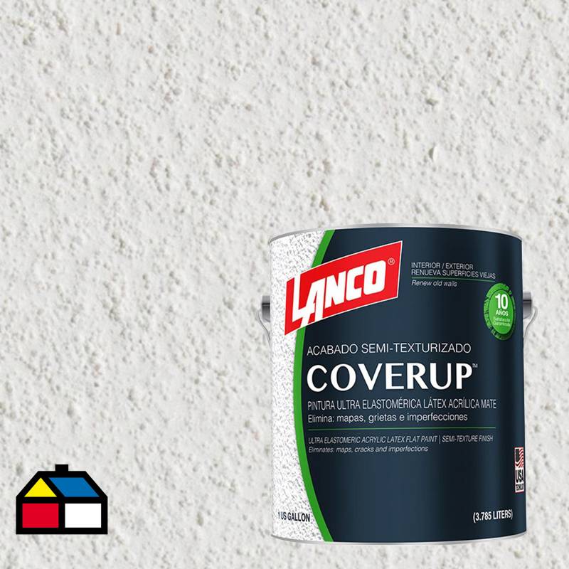 LANCO - Esmalte texturizado cover-up blanco  b/pastel 1 galón