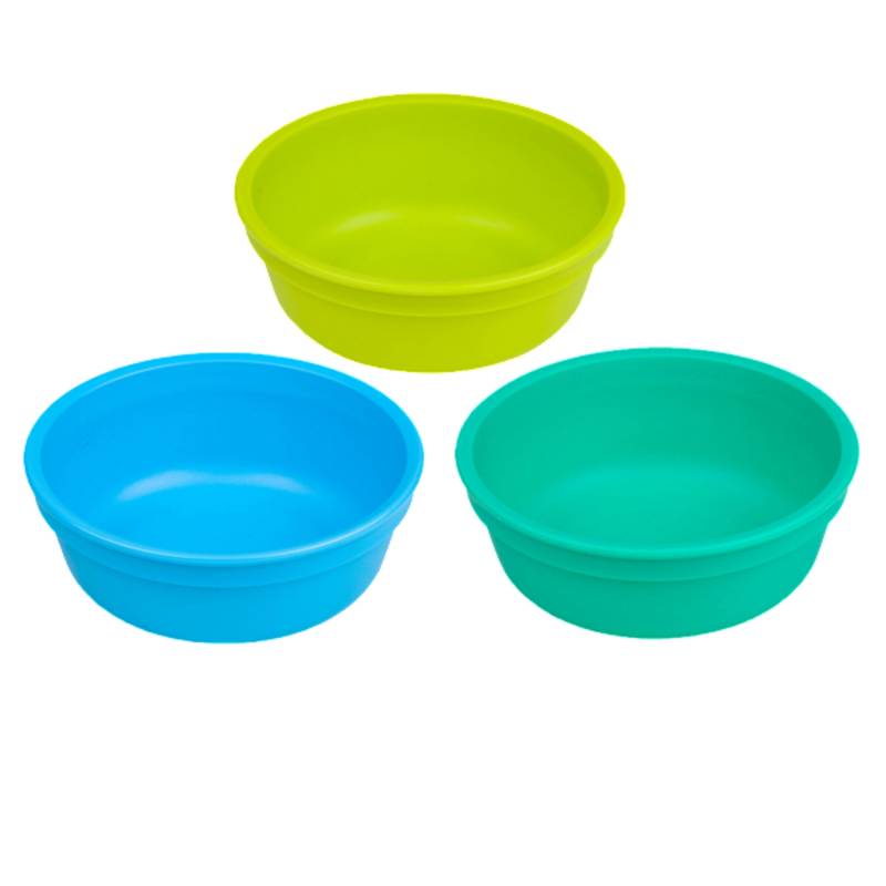 REPLAYRECYCLED - Set 3 Bowl Infantil Azul, Verde Limón, Celeste