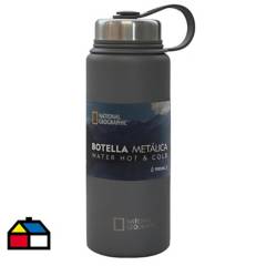 NATIONAL GEOGRAPHIC - Botella metálica 900 ml gris