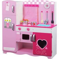 KIDSCOOL - Cocina madera mueble y accesorios Pink heart