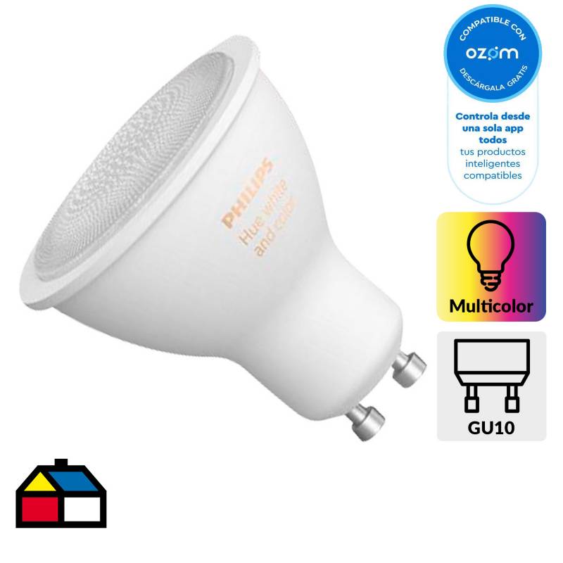 Ampolleta inteligente HUE GU10 5,7W Bluetooth luz multicolor