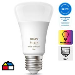 PHILIPS - Ampolleta inteligente HUE E27 9W Bluetooth luz multicolor