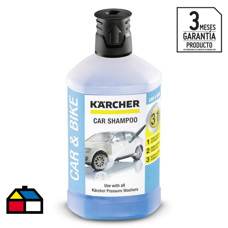 KARCHER - Shampoo para auto 1000ml, 3 en 1