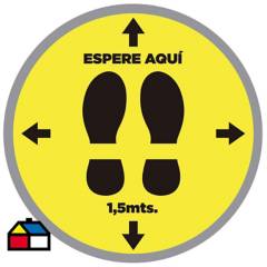 TOPSAFE - Pack 2 señaleticas mantener distancia 30 cm amarilla