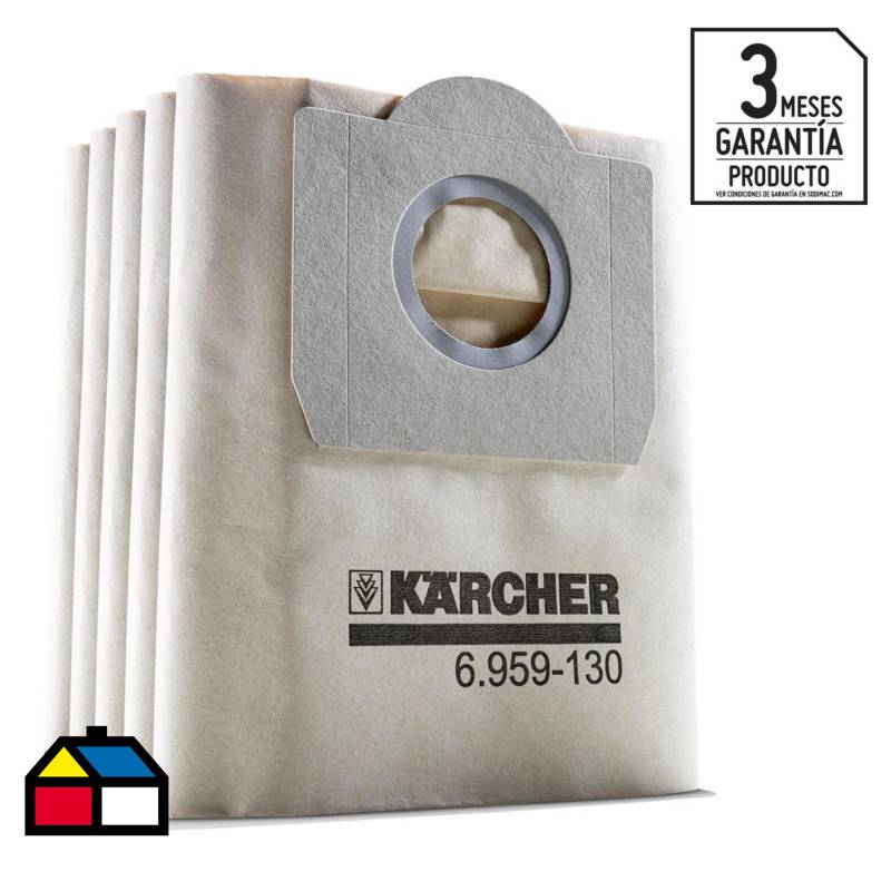 KARCHER - Bolsas filtros de papel para aspiradora 5 unidades