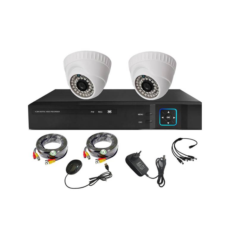 VIPA - Kit 2 cámaras de seguridad + Xvr 4Ch HD 1mp