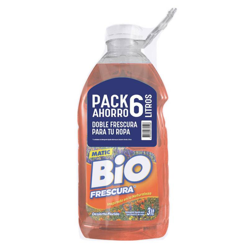 BIOFRESCURA - Pack 2 detergentes líquidos desierto florido 3 litros