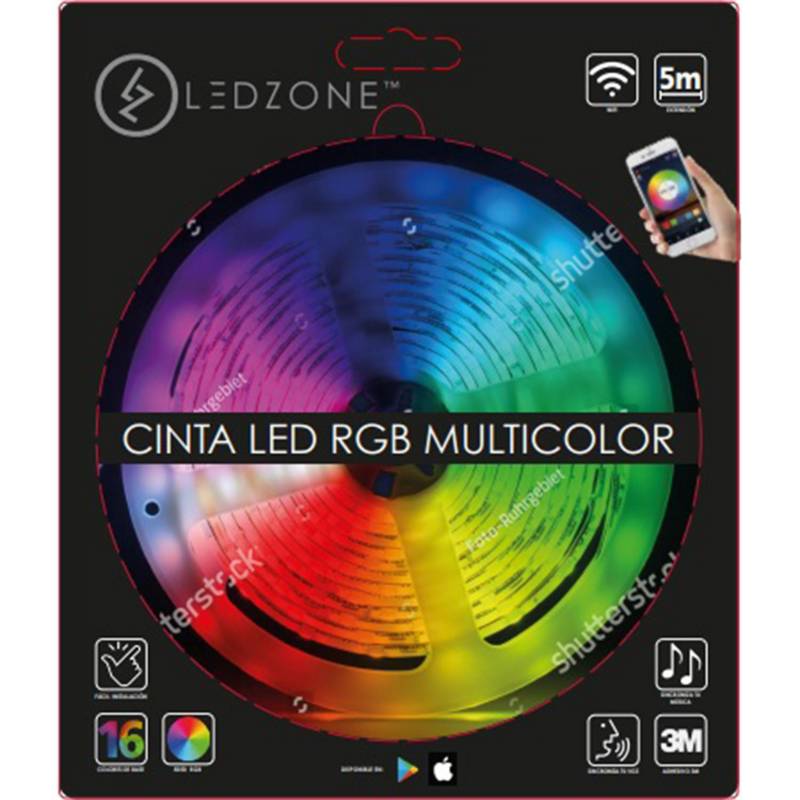 LEDZONE - Cinta rgb multicolor wifi 5m