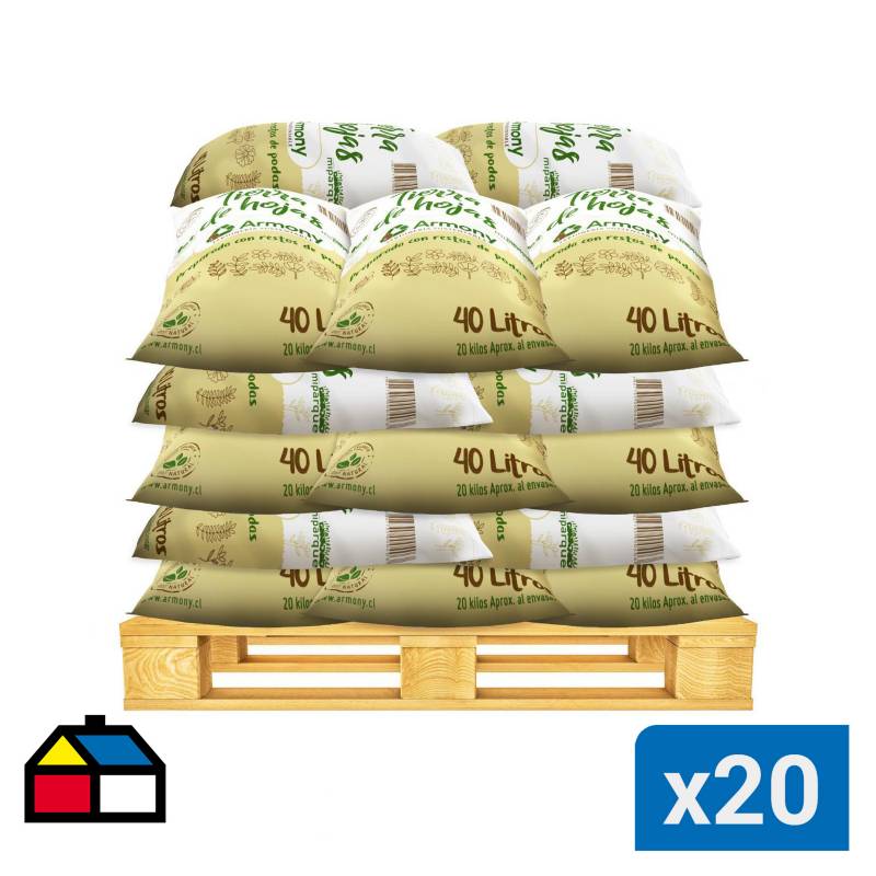 ARMONY - Pack 20 sacos tierra de hojas 40 l