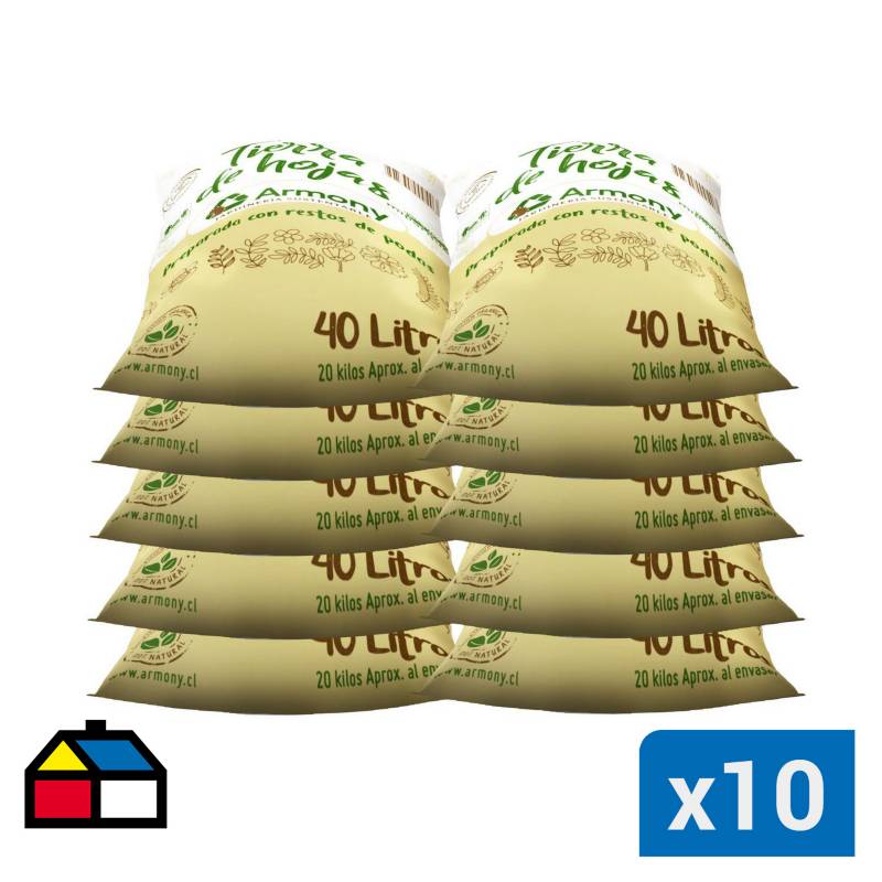 ARMONY - Pack 10 sacos tierra de hojas 40 l