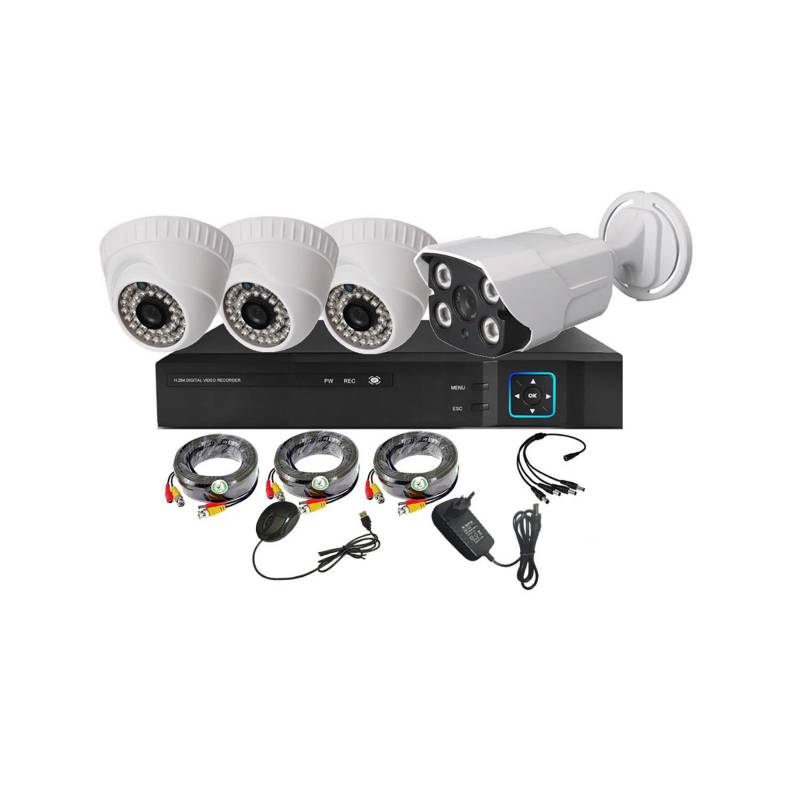 VIPA - Kit cámaras de seguridad + Xvr 4Ch HD 1mp