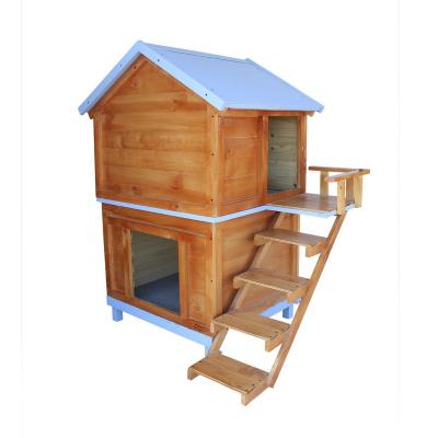 Casa para perro dos pisos mediana 75x120x70 cm azul | Sodimac Chile