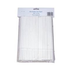 TECNOPAPEL - Bombilla papel blanco 100 bolsas de 100 bombillas