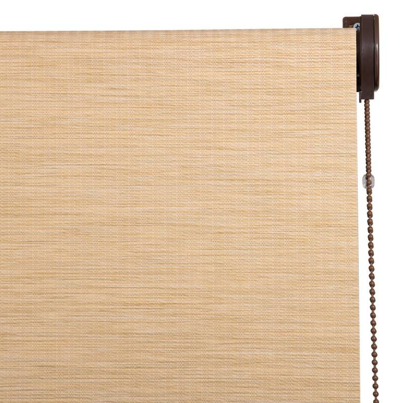 JUST HOME COLLECTION - Cortina Enrollable Bambú Amarillo Instalada  Ancho entre 101 cm a 120 cm Alto 221 cm a 240 cm