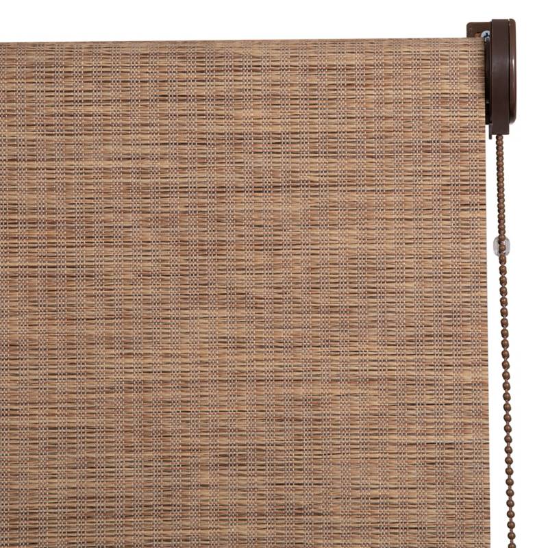 JUST HOME COLLECTION - Cortina Enrollable Bambú Chocolate Instalada  Ancho entre 241 cm a 260 cm Alto 136 cm a 150 cm