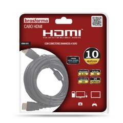 BRASFORMA - CABLE HDMI  2.0.V  4K - 3D Ready -  10 metros